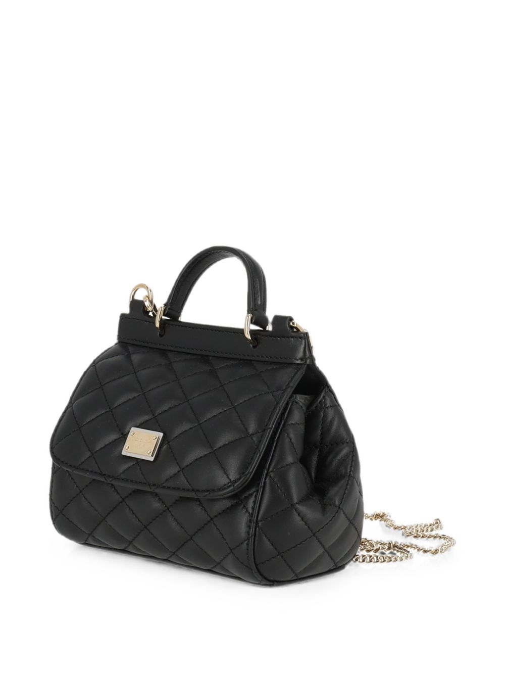 Borsa tote Sicily mini per bambina Dolce & Gabbana Kids nera con design trapuntato EB0003 A3L70 8B956 DOLCE & GABBANA KIDS 
