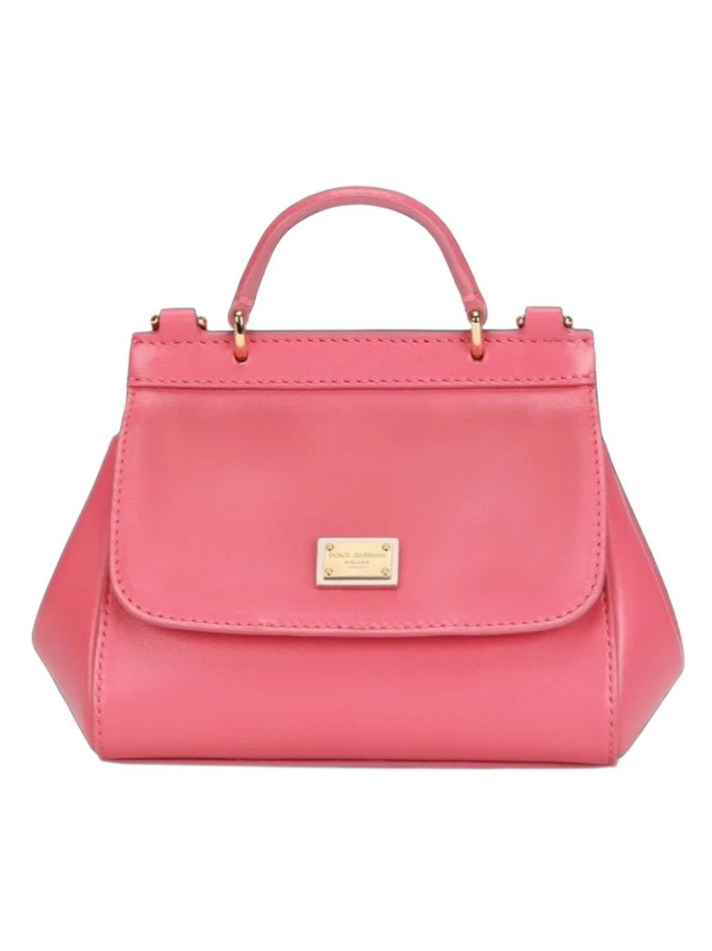 Borsa Sicily mini per bambina Dolce & Gabbana Kids rosa con dettaglio placca logo dorata EB0003 AW576 80422 DOLCE & GABBANA KIDS 