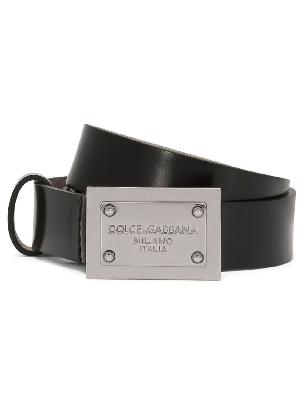 Cintura per bambina Dolce & Gabbana Kids nera con logo inciso EC0081 A1037 80999 DOLCE & GABBANA KIDS 
