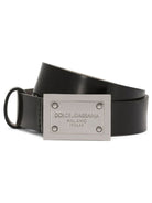 Cintura per bambina Dolce & Gabbana Kids nera con logo inciso EC0081 A1037 80999 DOLCE & GABBANA KIDS 