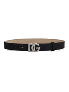 Cintura per bambini Dolce & Gabbana Kids nera con logo color argento EC0083 A0069 8B979 DOLCE & GABBANA KIDS 