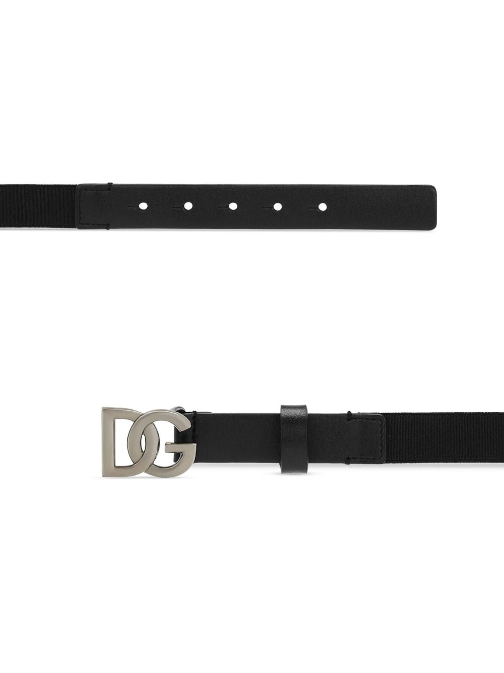 Cintura per bambini Dolce &  Gabbana Kids nera con placca con logo DG EC0086 AQ616 80999 DOLCE & GABBANA KIDS 