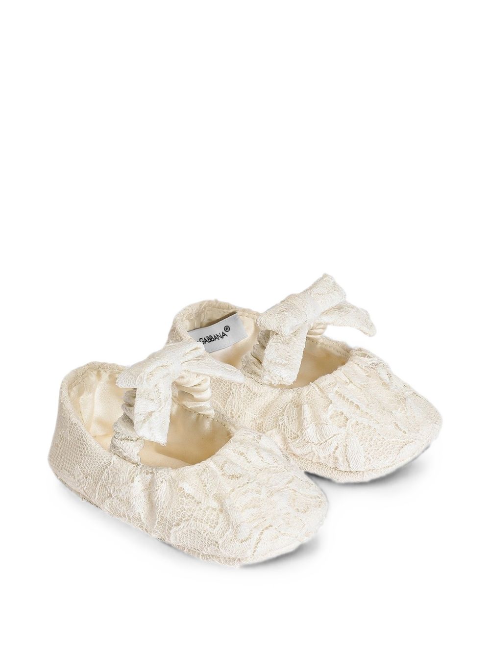 Scarpe primi passi per neonata Dolce & Gabbana Kids bianche in pizzo L0EGK3 G7P4A S9000 DOLCE & GABBANA KIDS 