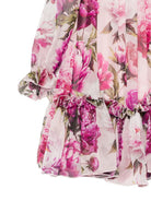 Abito per neonata Dolce & Gabbana Kids rosa a fiori con ruches L24DW3 G7Q0F HF6FZ DOLCE & GABBANA KIDS 