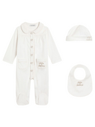 Set tre pezzi per neonati Dolce & Gabbana bianco con stampa logo sul davanti L2JO5A G7PTG S9000 DOLCE & GABBANA KIDS 