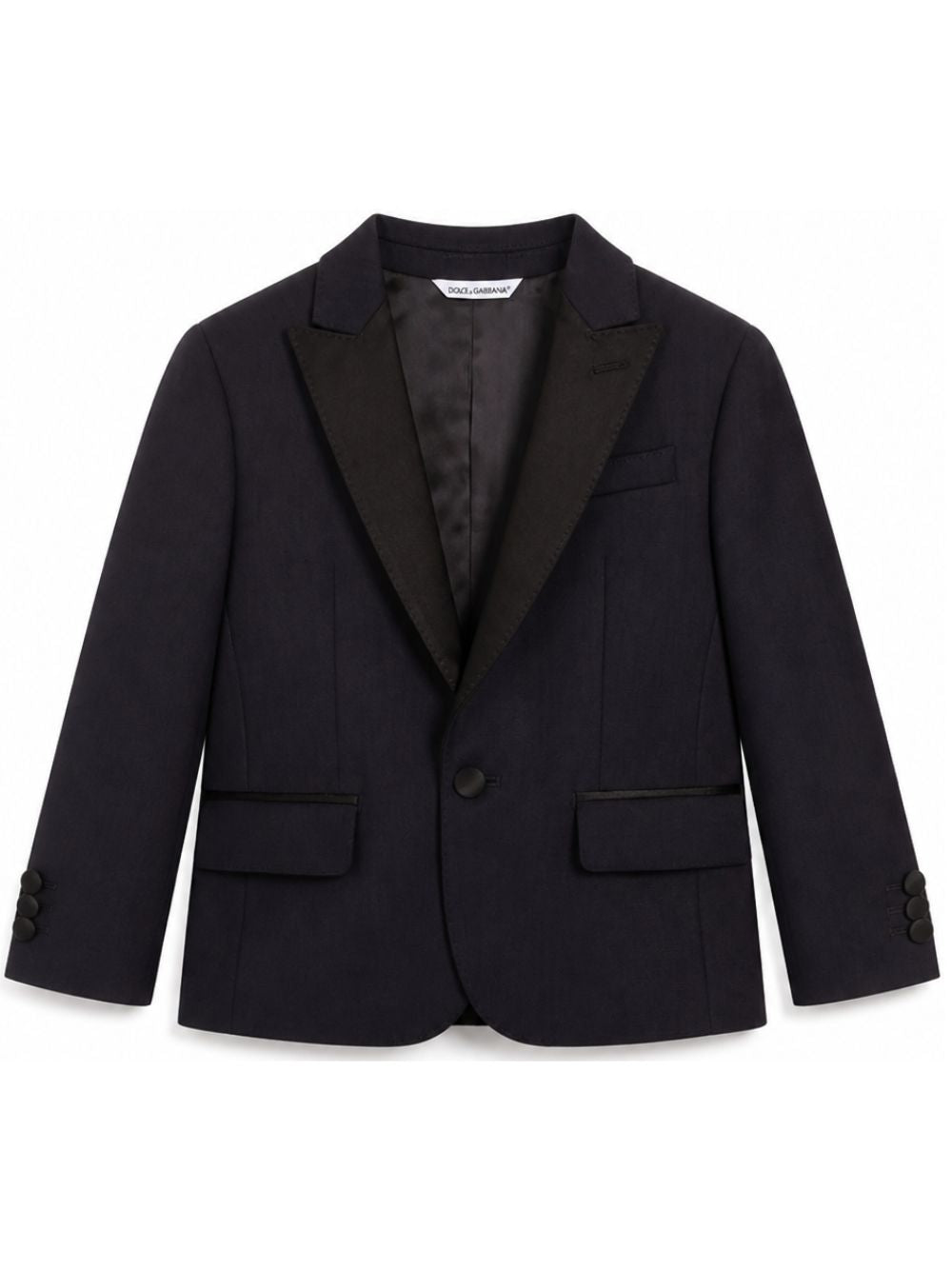 Giacca per bambino Dolce & Gabbana Kids blu con revers classici L41J89 G7PQI B0665 DOLCE & GABBANA KIDS 