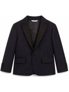 Giacca per bambino Dolce & Gabbana Kids blu con revers classici L41J89 G7PQI B0665 DOLCE & GABBANA KIDS 