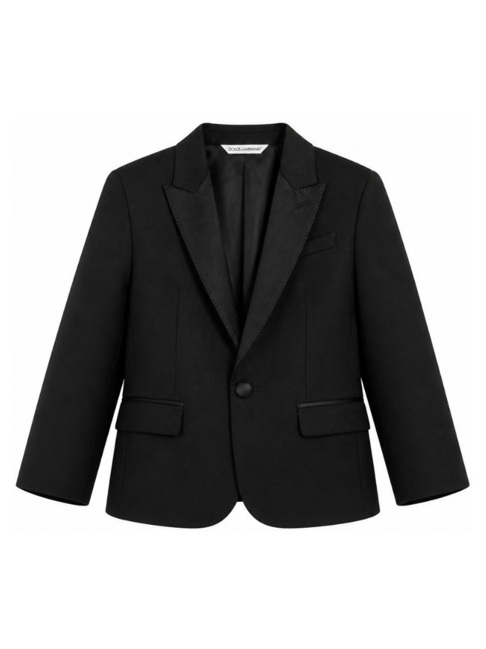 Giacca per bambino Dolce & Gabbana Kids nera con design monopetto L41J89 G7PQI N0000 DOLCE & GABBANA KIDS 