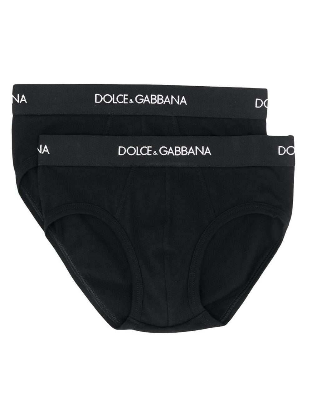 Set di due boxer per bambino Dolce & Gabbana Kids nero con logo sul davanti L4J700 G7OCT N0000 DOLCE & GABBANA KIDS 