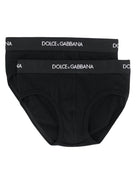 Set di due boxer per bambino Dolce & Gabbana Kids nero con logo sul davanti L4J700 G7OCT N0000 DOLCE & GABBANA KIDS 