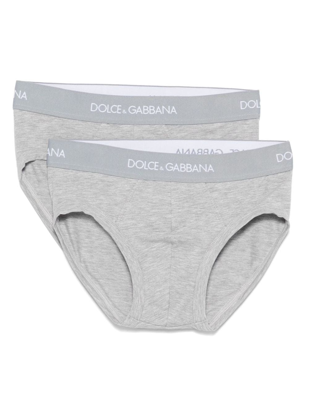 Set boxer per bambino Dolce & Gabbana Kids grigio con logo sul davanti L4J700 ON00G S8290 DOLCE & GABBANA KIDS 