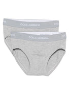 Set boxer per bambino Dolce & Gabbana Kids grigio con logo sul davanti L4J700 ON00G S8290 DOLCE & GABBANA KIDS 