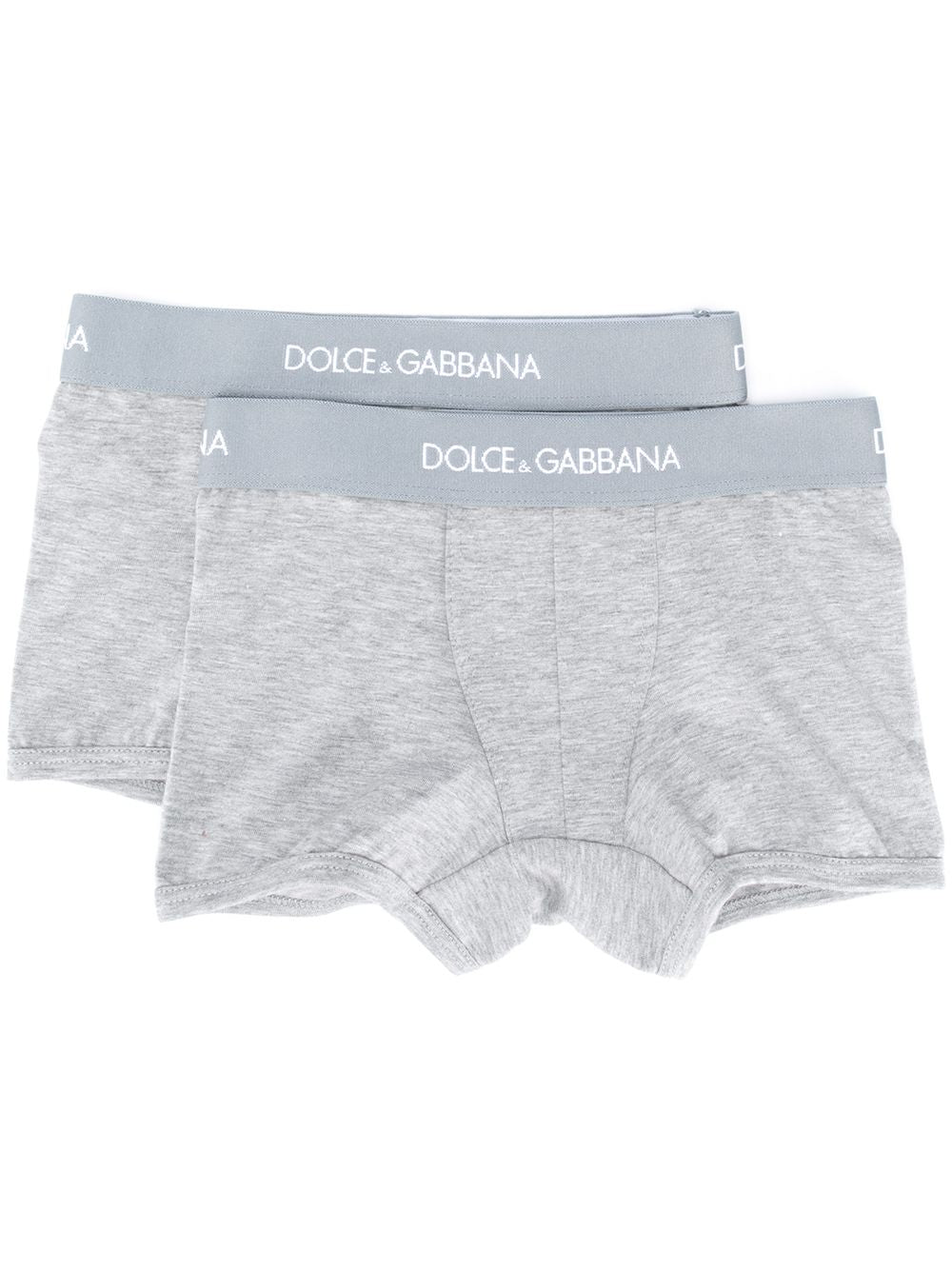Set di due boxer per bambino Dolce & Gabbana Kids grigi con logo sul davanti L4J701 G7OCT S8290 DOLCE & GABBANA KIDS 
