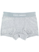 Set di due boxer per bambino Dolce & Gabbana Kids grigi con logo sul davanti L4J701 G7OCT S8290 DOLCE & GABBANA KIDS 