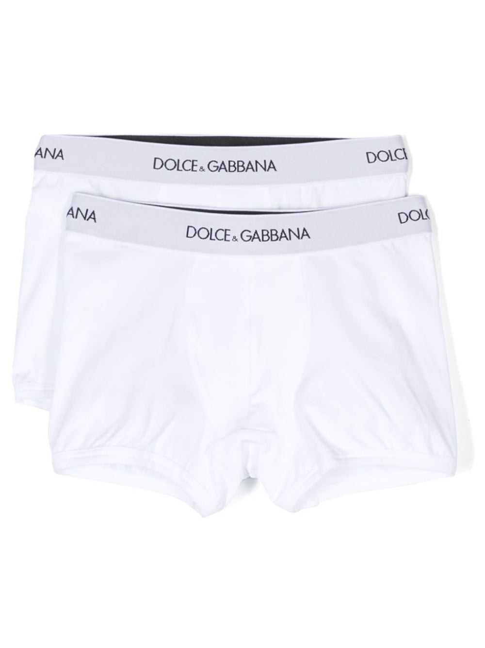 Set di 2 boxer per bambino Dolce & Gabbana Kids bianco con banda logo L4J701 ON00G W0800 DOLCE & GABBANA KIDS 