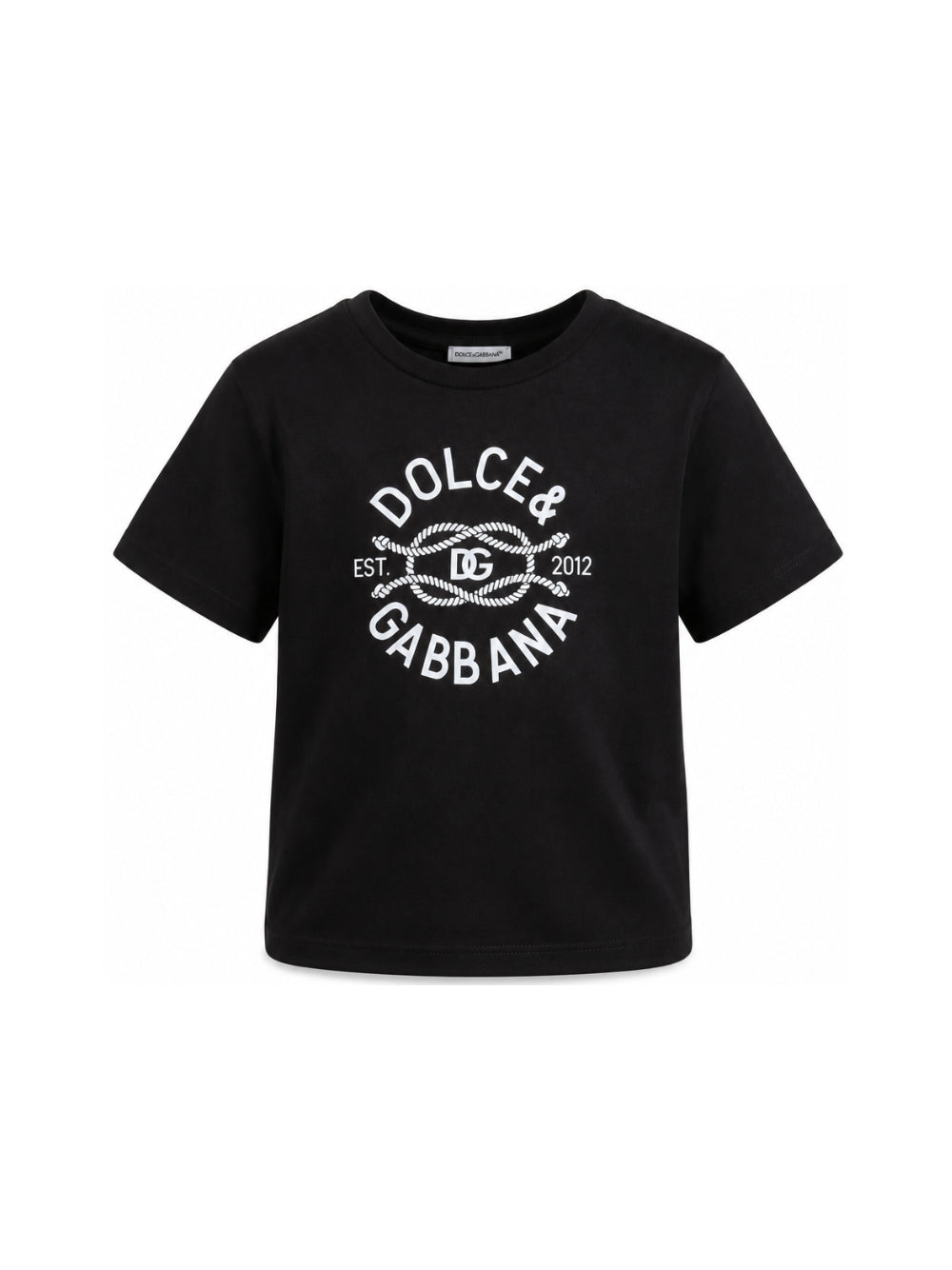 Maglia per bambino Dolce & Gabbana Kids blu con stampa grafica logo L4JTHV G7QNF B0665 DOLCE & GABBANA KIDS 