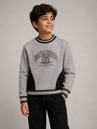 Felpa per bambino Dolce & Gabbana Kids grigia con inserti colorati L4JWNU G7P6H S9000 DOLCE & GABBANA KIDS 