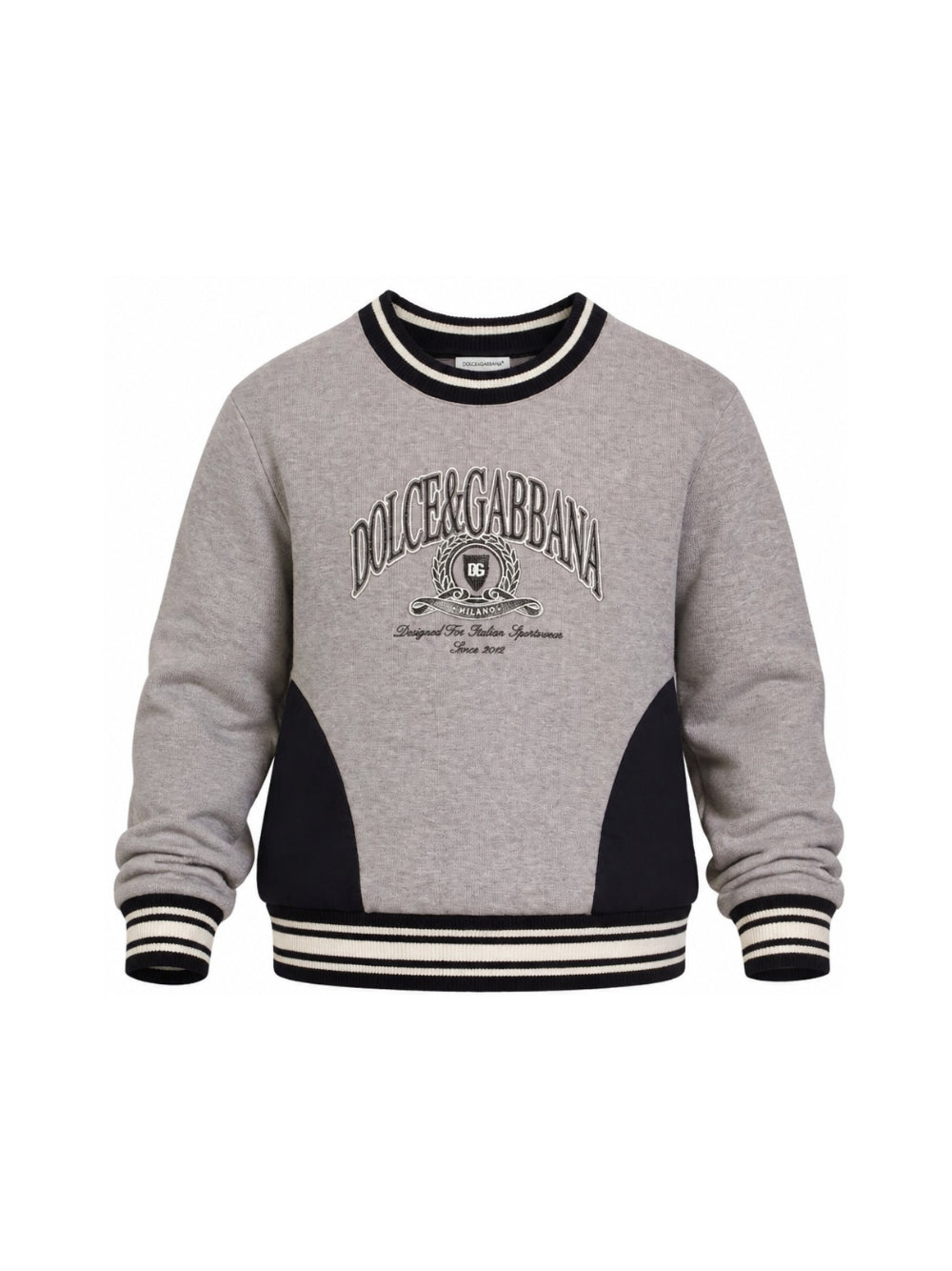 Felpa per bambino Dolce & Gabbana Kids grigia con inserti colorati L4JWNU G7P6H S9000 DOLCE & GABBANA KIDS 