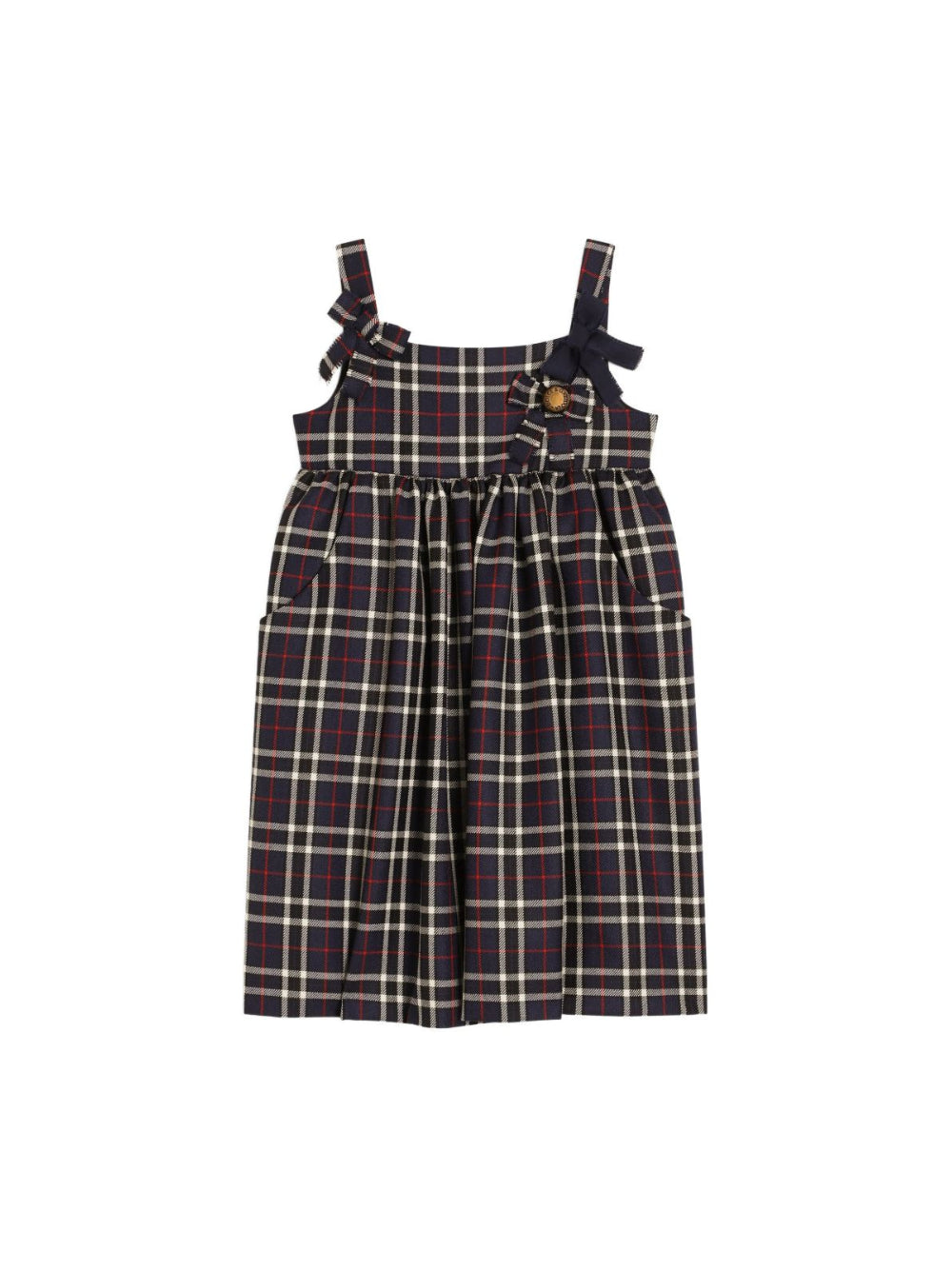 Abito per bambina Dolce & Gabbana Kids blu in tartan in lana vergine L54DU5 FQ2N0 S8104 DOLCE & GABBANA KIDS 