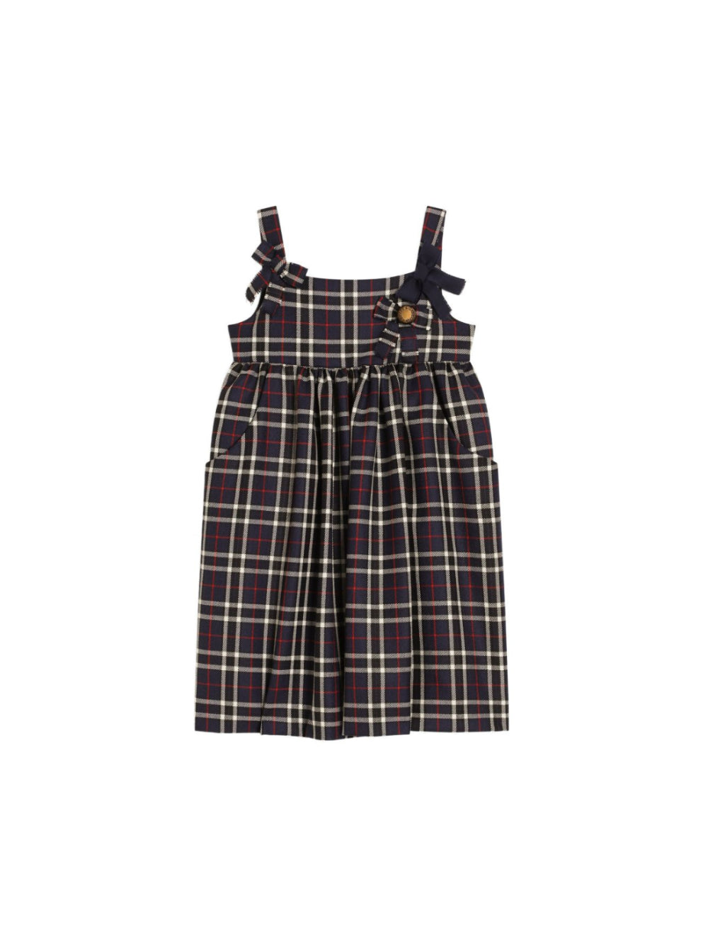 Abito per bambina Dolce & Gabbana Kids blu in tartan in lana vergine L54DU5 FQ2N0 S8104 DOLCE & GABBANA KIDS 