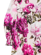 Abito per bambina Dolce & Gabbana Kids beige con stampa peonie L54DW5 G7QZV HF6FZ DOLCE & GABBANA KIDS 