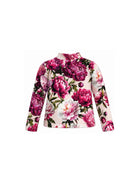 Maglia per bambina Dolce & Gabbana Kids beige con stampa peonie L5JTLE G7QZU HF6FZ DOLCE & GABBANA KIDS 