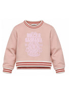 Felpa per bambina Dolce & Gabbana Kids rosa con logo ricamato L5JWBS G7PHC F2528 DOLCE & GABBANA KIDS 
