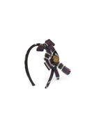 Cerchietto per bambina Dolce & Gabbana Kids blu in tartan con applicazioni LB3L70 FQ2N0 S8104 DOLCE & GABBANA KIDS 