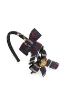 Cerchietto per bambina Dolce & Gabbana Kids blu in tartan con applicazioni LB3L70 FQ2N0 S8104 DOLCE & GABBANA KIDS 