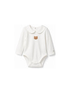 Tutina per neonato Donsje Kids bianca con orsetto ricamato sul davanti 3030101 00002 DONSJE KIDS 