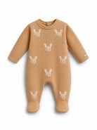 Tutina per neonati Donsje Kids beige con ricamo coniglietti all-over 3039203 00018 DONSJE KIDS 