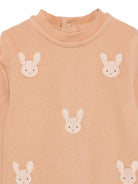 Tutina per neonati Donsje Kids beige con ricamo coniglietti all-over 3039203 00018 DONSJE KIDS 