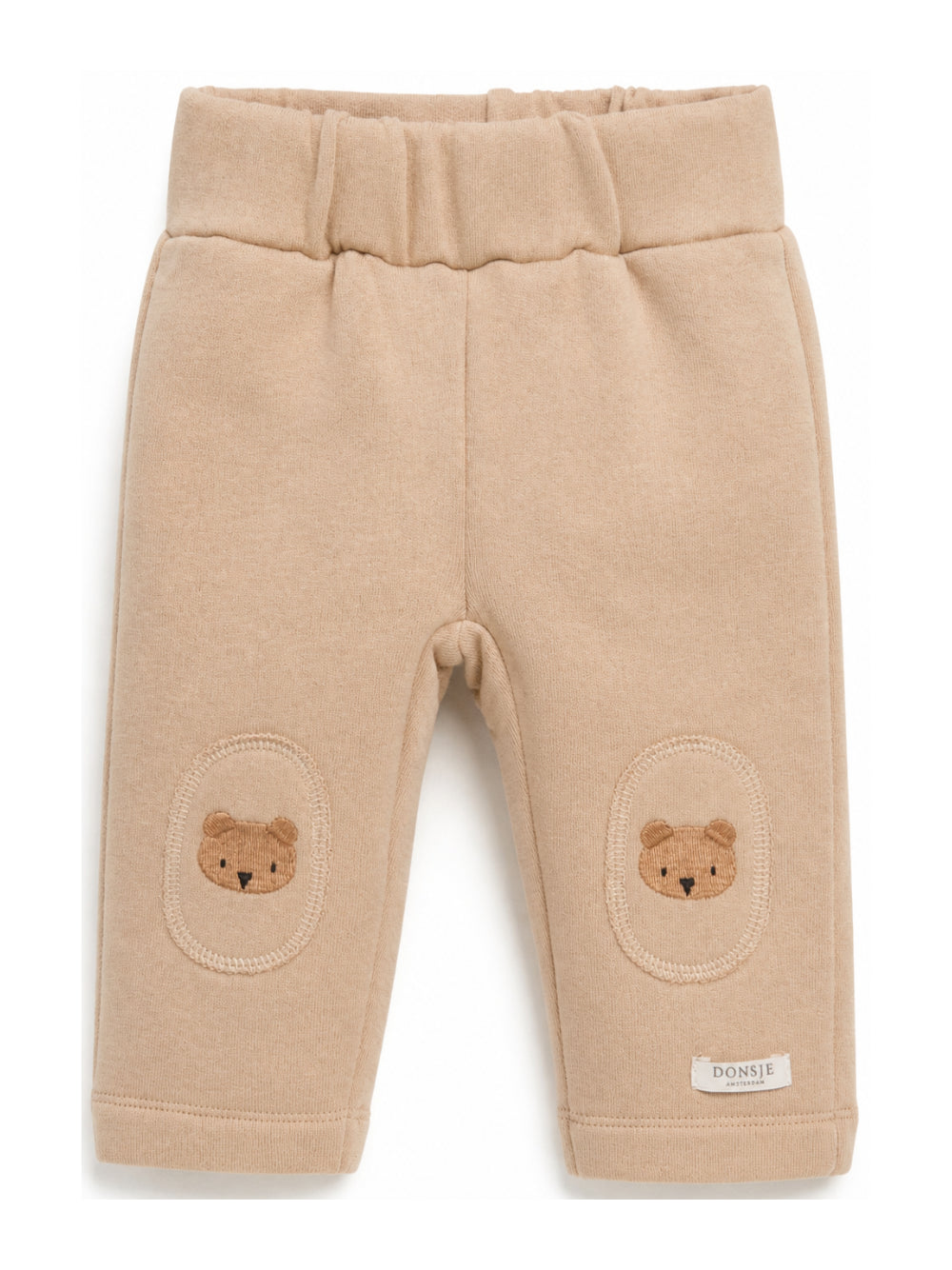 Pantaloni per neonato Donsje Kids beige con ricamo con orsetto 3040701 00077 DONSJE KIDS 