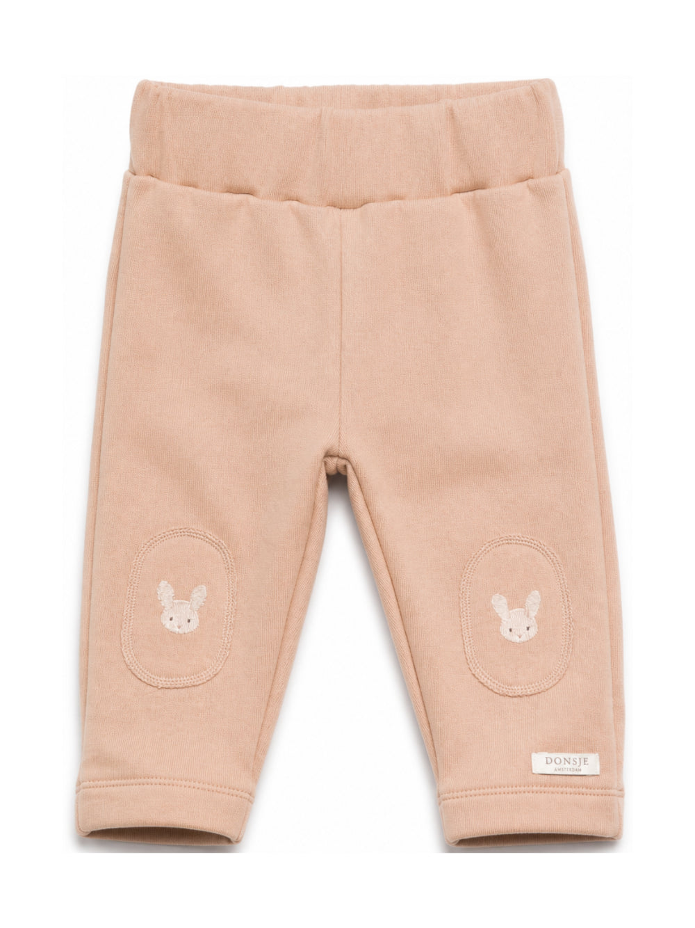 Pantaloni per neonati Donsje Kids beige con ricamo coniglietti 3040703 00035 DONSJE KIDS 