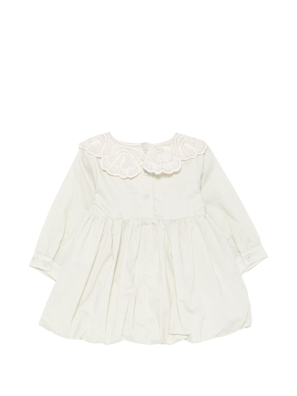 Abito per neonata Donsje Kids bianco con colletto con pettorina ricamata 3050400 00030 DONSJE KIDS 