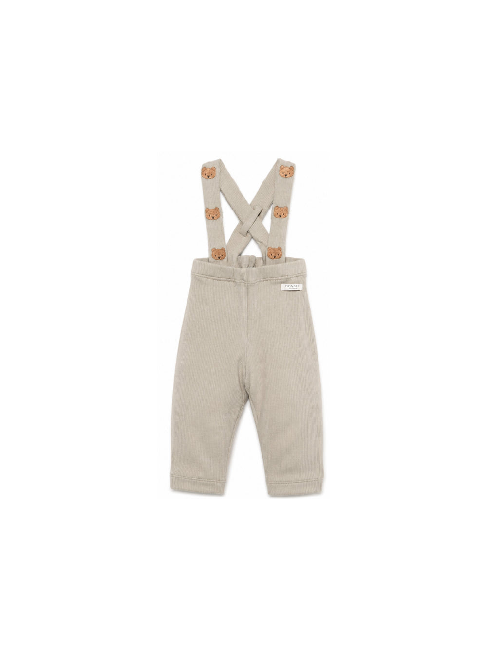 Salopette per neonato Donsje Kids beige con ricamo orsetti 3050501 00016 DONSJE KIDS 