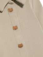 Tutina per neonati Donsje Kids beige con ricami orsetti 3051301 00016 DONSJE KIDS 
