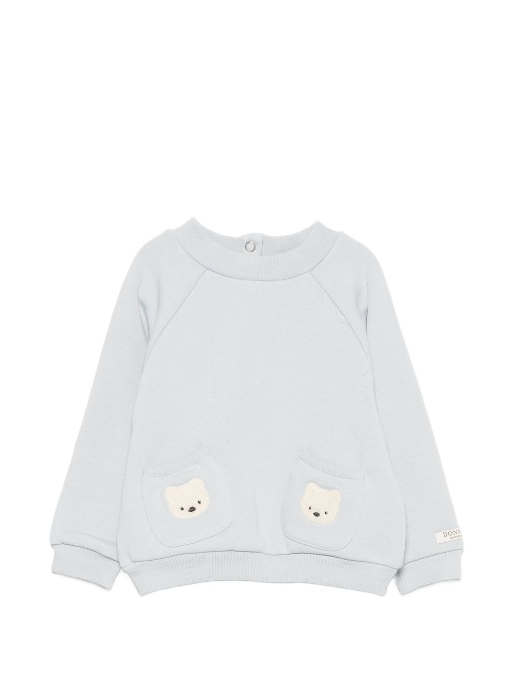 Felpa per neonati Donsje Kids azzurra con ricamo orsetti sul davanti 3051401 00060 DONSJE KIDS 