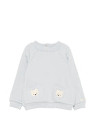 Felpa per neonati Donsje Kids azzurra con ricamo orsetti sul davanti 3051401 00060 DONSJE KIDS 