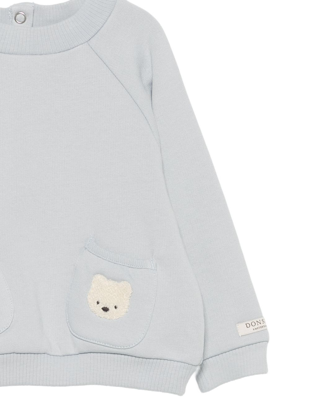 Felpa per neonati Donsje Kids azzurra con ricamo orsetti sul davanti 3051401 00060 DONSJE KIDS 