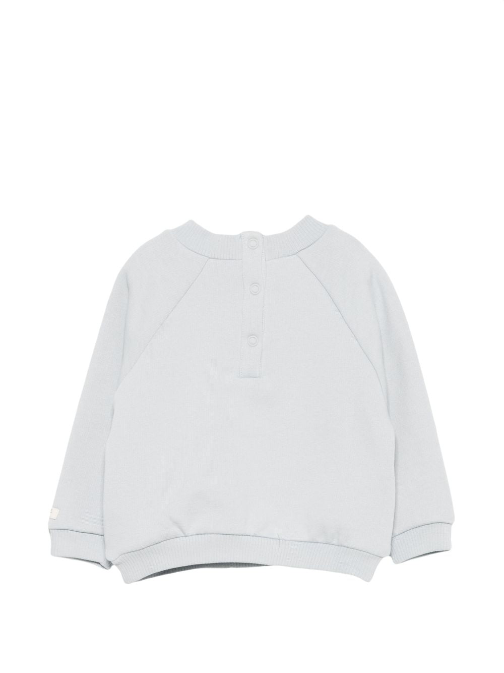 Felpa per neonati Donsje Kids azzurra con ricamo orsetti sul davanti 3051401 00060 DONSJE KIDS 