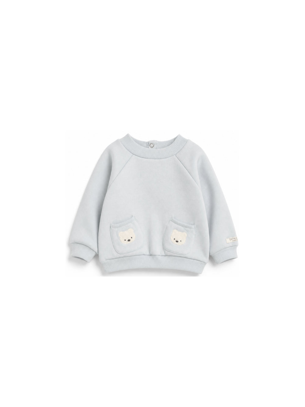 Felpa per neonati Donsje Kids azzurra con ricamo orsetti sul davanti 3051401 00060 DONSJE KIDS 