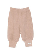 Pantaloni per neonata Donsje Kids rosa con lavorazione in maglia a coste 3052000 00106 DONSJE KIDS 