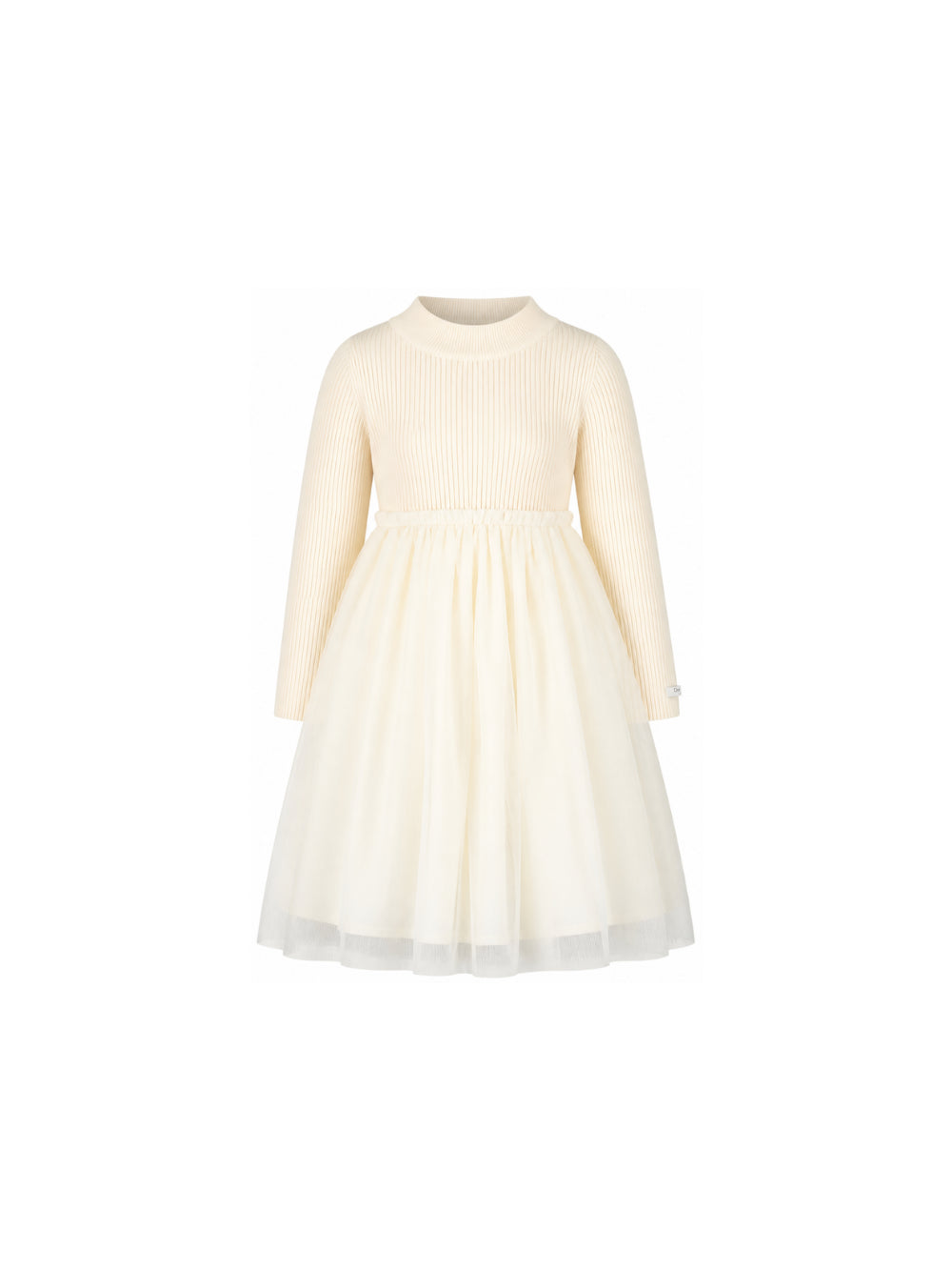Abito per bambina Donsje Kids bianco con trama a coste 4043900 00009 DONSJE KIDS 