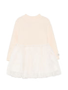 Abito per neonata Donsje Kids bianco con lavorazione in maglia a coste 4043900NB 00009 DONSJE KIDS 