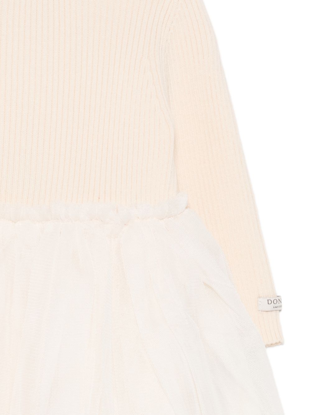 Abito per neonata Donsje Kids bianco con lavorazione in maglia a coste 4043900NB 00009 DONSJE KIDS 