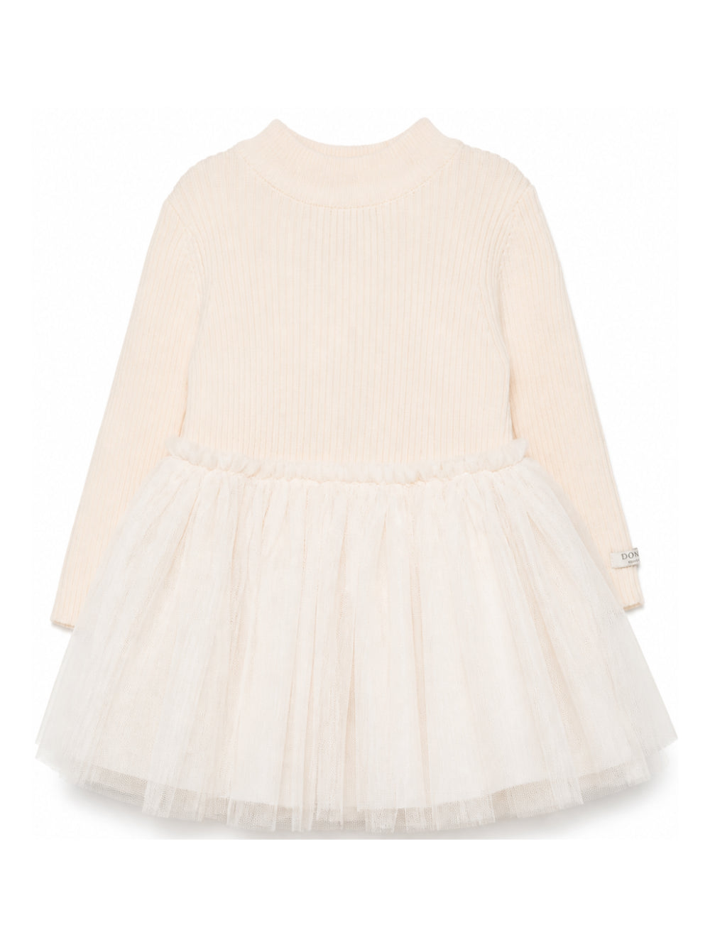 Abito per neonata Donsje Kids bianco con lavorazione in maglia a coste 4043900NB 00009 DONSJE KIDS 