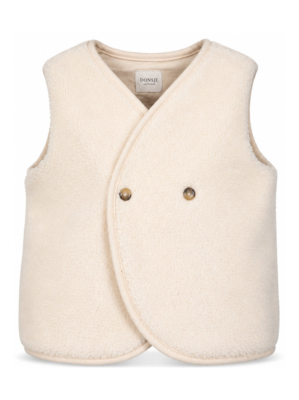 Gilet per bambino Donsje Kids beige con design in finto shearling 4044300 FR002 DONSJE KIDS 