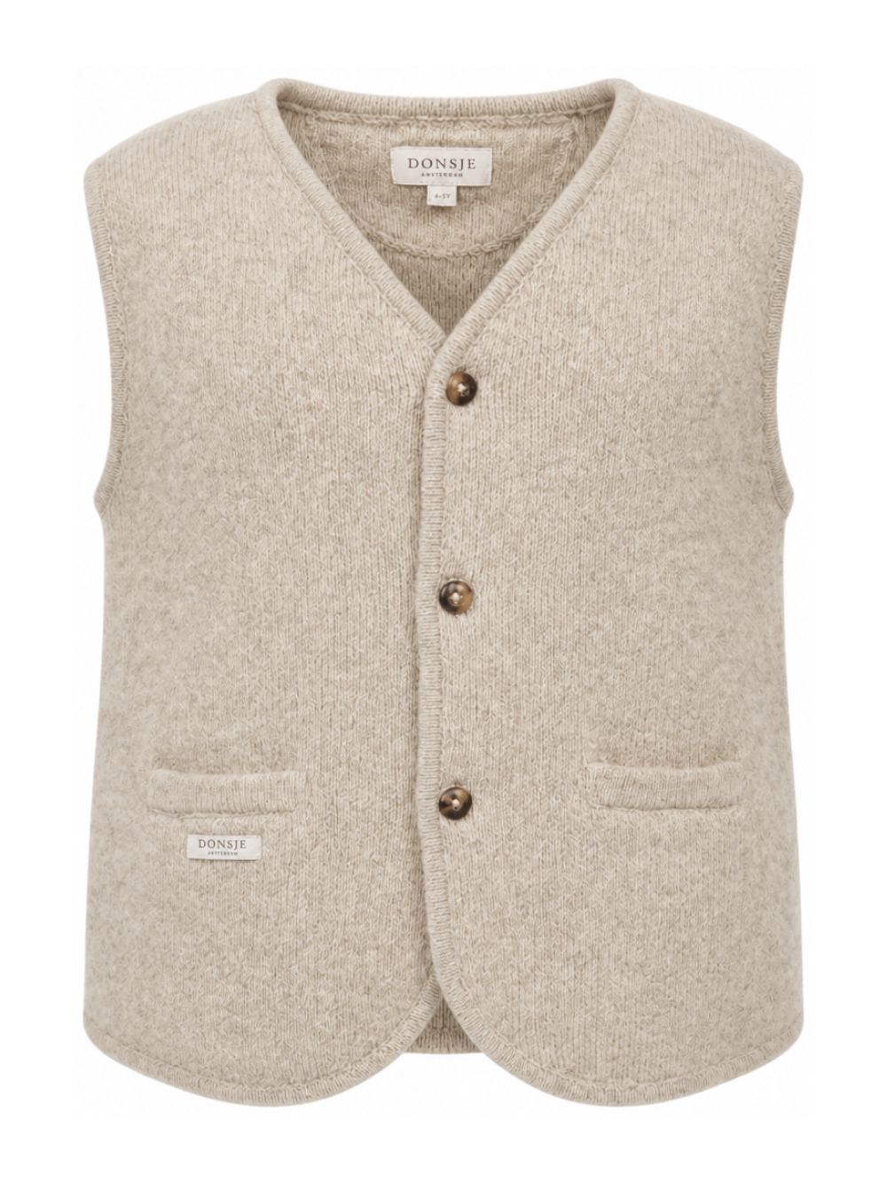 Gilet in maglia per bambini Donsje beige con scollo a V 4101400 00182 DONSJE KIDS 