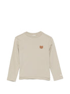 T-shirt per bambini Donsje beige con ricamo orsetto 4101901 00016 DONSJE KIDS 
